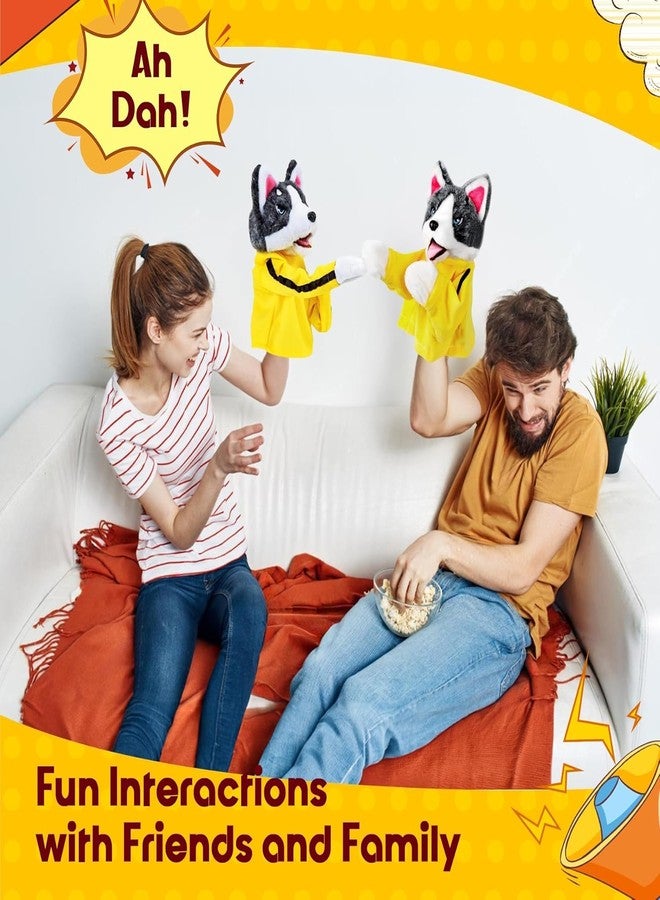 ZIPRON Kung Fu Dog & Husky Interactive Toy - Boxing & Tricky Hand Puppet Action, Plush Stuffed Husky with Kung Fu Gloves - Perfect Children's Game & Gift Idea! - Image 4